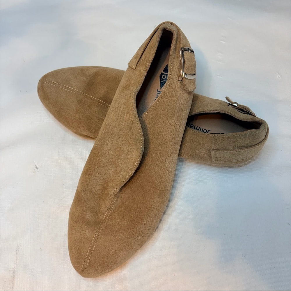 Joinall Women's Tan Suede Loafers - Picture 4 of 9